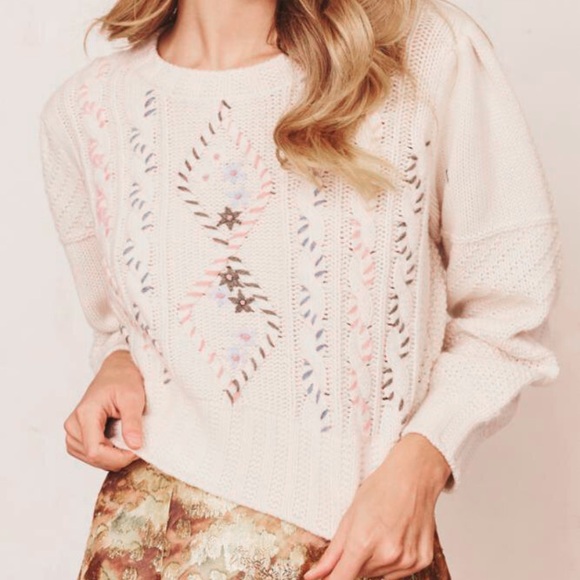 LoveShackFancy Sweaters - LoveShackFancy Morning Dew Leni Pullover